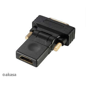 Akasa AK-CBHD16-BK HDMI Female Swivel to DVI-D Male Swivel Adapter