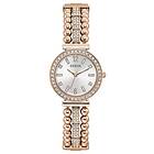 Guess GW0401L3 Women's Silver Dial Rose Gold Tone Beaded Watch