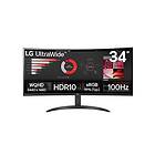 LG 34" UltraWide 34WR50QK-B UWQHD (3440x1440) 100Hz Curved