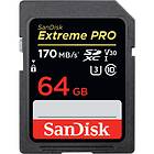 SanDisk Extreme Pro SDXC Class 10 UHS-I U3 V30 170/90MB/s 64GB