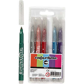 Colortime Glittertusch 2 mm Mixed Colors 6-pack