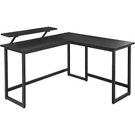 Vasagle L-Shaped Computer Desk with Monitor Stand Black