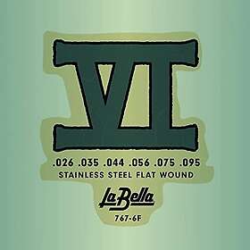 La Bella 767-6F Bass VI Stainless Steel Flat Wound 26-95