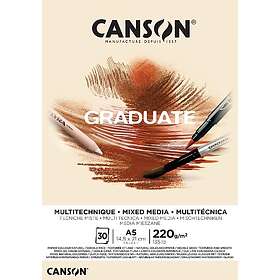 Canson Graduate Mixedmedia block 220g 30 ark Gulockra