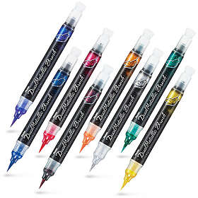 Pentel Dual Metallic Brush Orange Metallic Yellow