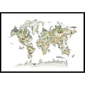 Gallerix Poster Animal World Map 50x70 5014-50x70