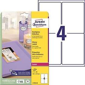 Avery Fotoetikett L7769 Glossy Vit 99.1x139mm