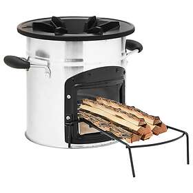 vidaXL Wood Burning Camping Stove 45.5x33x25.5 cm Stainless Steel 319440
