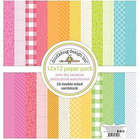 Doodlebug Design Paper Pad 12x12 Petite Prints Over the Rainbow