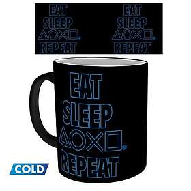 Change Abysse PLAYSTATION Heat Mug 32cl Eat Sleep Repeat