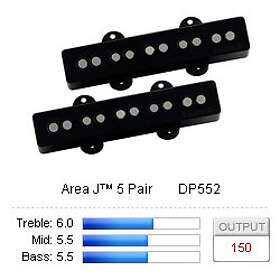 DiMarzio DP552BK Pickup set B Area J5 Black