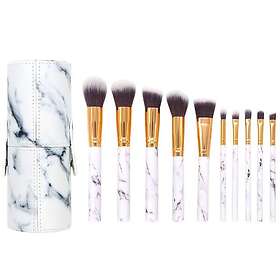 White Basics Makeup Brush Set Marble 12 st