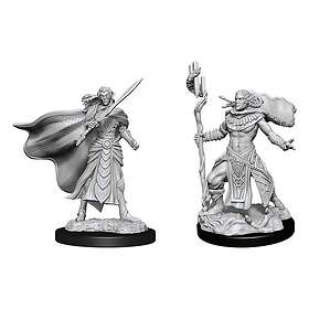 Magic the Gathering Unpainted Miniatures: Elf Fighter & Elf Cleric