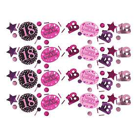 Amscan Bordskonfetti 18 Black/Rosa 34 gram