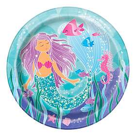 Unique Party Paper plates Mermaid 8-pack