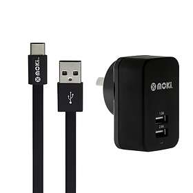 Moki Type-C SynCharge Cable + Wall Charger MTCWALL