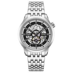 Rotary GB02945/87 Greenwich Black Skeleton Dial Watch