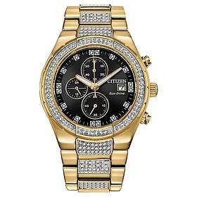 Citizen CA0752-58E Men's Eco-Drive Gold-Tone Crystal Set Watch