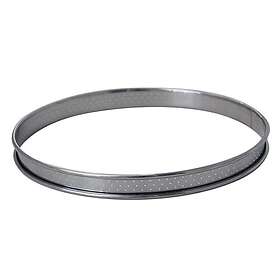de Buyer Round Perforated Cake Ring Stainless Steel Rolled Edge Silver