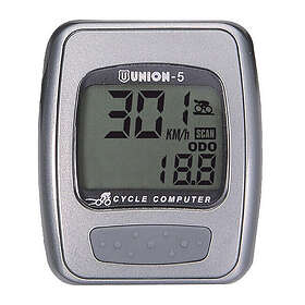 Union Basic 8 Functions Cycling Computer With Cable Grey