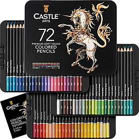 Castle Arts Art Supplies 72 stycken färgpennor set för vuxna konstnärer