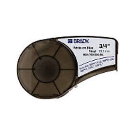 Brady M21-750-595-BL vit text blå tejp |19,1mm x 6,40m (original)
