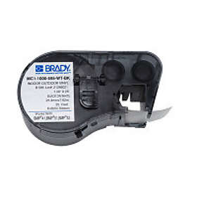 Brady MC1-1000-595-WT-BK vinyltejp svart text vit tejp 25,4mm x 7,62m (original)