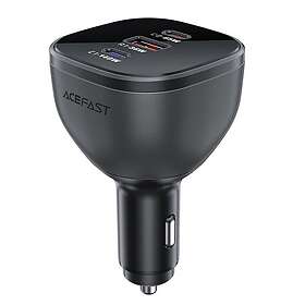 Acefast Billaddare 165W 2x USB-C/1x USB-A Svart