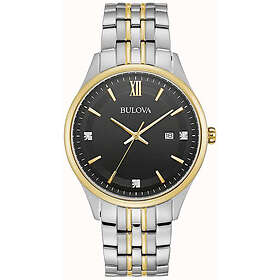 Bulova 98D160 Diamond Svart/Gulguldtonat stål Ø40 mm