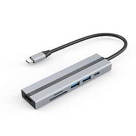 INF 6-in-1 USB-C Hub with 4K HDMI, USB 3.0/2.0 Ports, SD/TF Card Reader