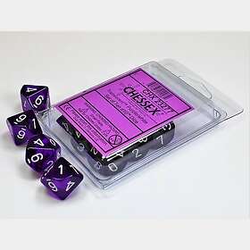 Chessex Gaming Translucent: Purple/white (10-die set)