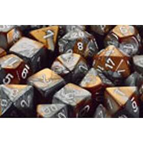 Chessex Gaming Gemini™ Copper-Steel/white (7-Die set)
