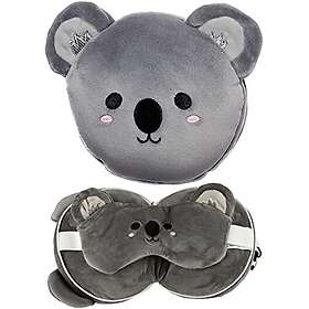 Puckator Relaxeazzz Koala Plush Travel Pillow & Eye Mask Set