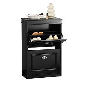 SoBuy FSR78-SCH Shoe Cabinet Bench with Storage Black