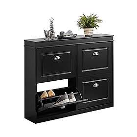 SoBuy FSR79-SCH Shoe Cabinet Bench with Storage Black