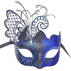 Ubauta MJ-HD*BU Butterfly Rhinestone Venetian Mask