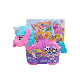Polly Pocket Unicorn Partyland Playset With 2 Micro Dolls, Pets & 25+ Surprise A