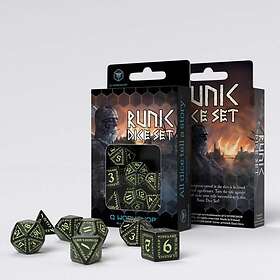 Q-workshop Runic Dice Set (Black & Glow-in-the-dark)