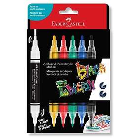 Faber-Castell Black Edition Shake & Paint Acrylic Markers Set of 6
