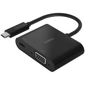 Belkin AVC001btBK USB-C to VGA USB Adapter with 60W PD