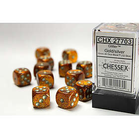 Chessex Gaming Glitter Gold/Silver Dice Set 12pcs