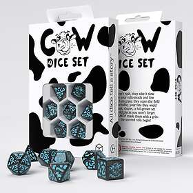 Q-workshop Cow MOOlissa Black/Teal Dice Set 7pcs