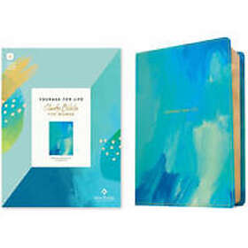 NLT Courage for Life Study Bible for Women (Leatherlike, Brushed Aqua Blue, Fila