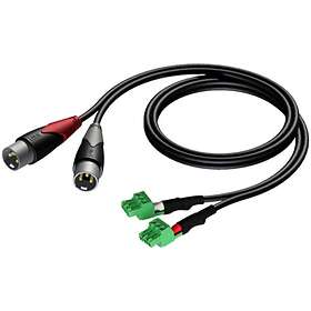 Procab 2xXLR M 2xTerm Block Cable 0.5m