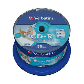 Verbatim CD-R 700MB 52x 50-pack Cakebox Wide Inkjet