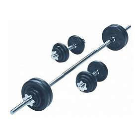 York Fitness Black Cast Iron Barbell and Dumbbell Set 50kg