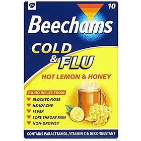 Beechams Cold & Flu Hot Lemon & Honey Pulver 10pcs