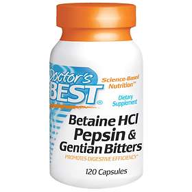 Doctor's Best Betaine HCL Pepsin & Gentian Bitters 120 Capsules