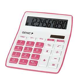 Genie 10-Digit Dual Desktop Calculator Power (Solar & Battery) 840S 840B 840P 84