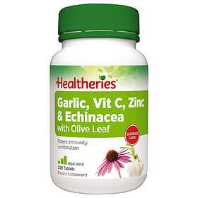 Healtheries Odourless Garlic Vitamin C Zinc Echincea & Olive Leaf 200 Tablets
